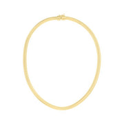 Art Deco 14K Yellow Gold 5mm Wide Tubogas Necklace 17 Inches Long